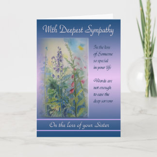 Loss of Sister - With Deepest Sympathy Card