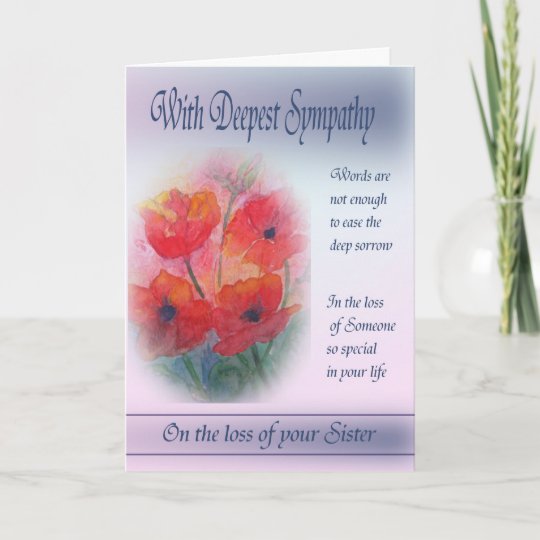 Loss of Sister - With Deepest Sympathy Card | Zazzle.com