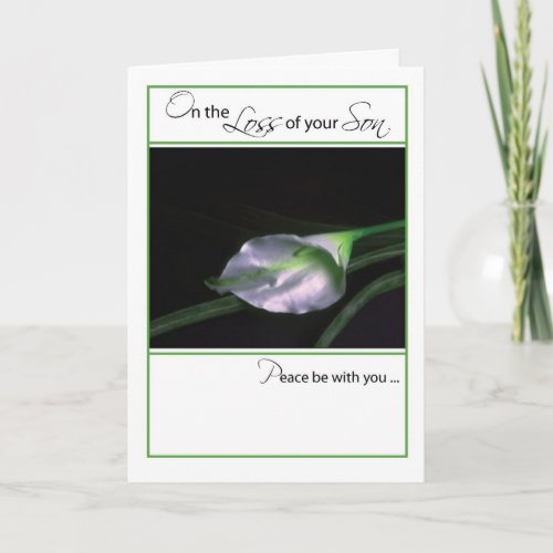 Loss of Son Lily Religious Sympathy Card