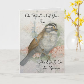 Loss Of Son Sparrow Bible Quote Sympathy Card