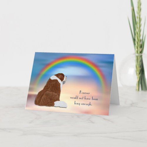 Loss of St Bernard Dog Rainbow Sympathy Card