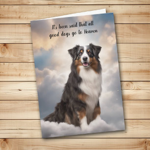 Loss of Tri Color Aussie Dog Heaven Sympathy Holiday Card