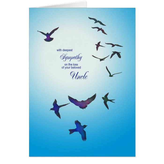 Loss of uncle, sympathy card, flying birds card | Zazzle