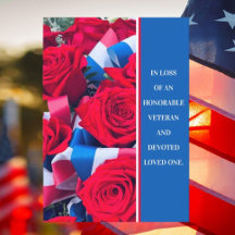  Loss of Veteran Loved One Sympathy Card