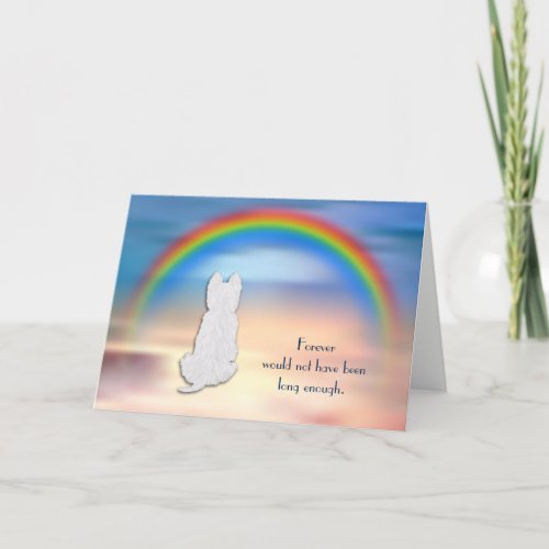 Loss of West Highland White Dog Rainbow Sympathy Holiday Card