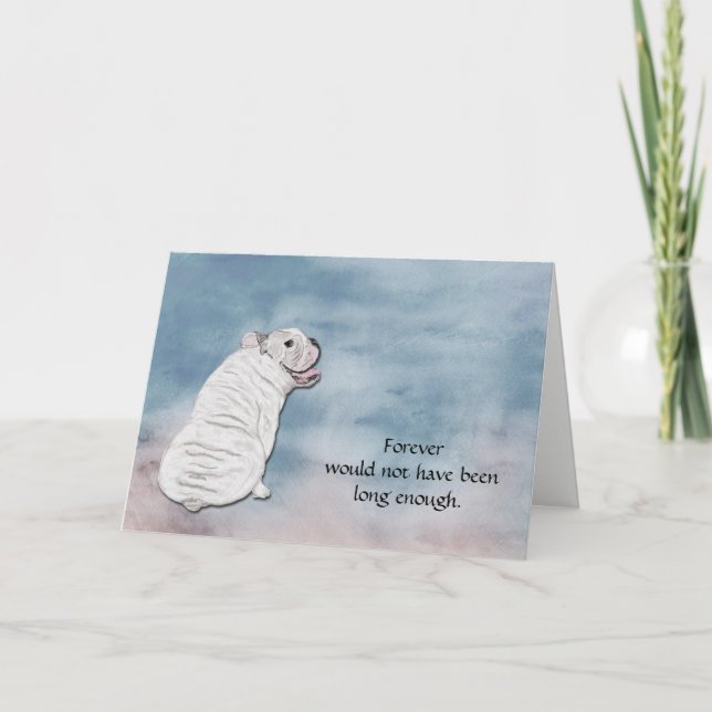 Loss of White Bulldog Sympathy Card (Front)