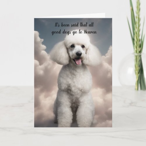 Loss of White Poodle Dog Heaven Sympathy Holiday Card