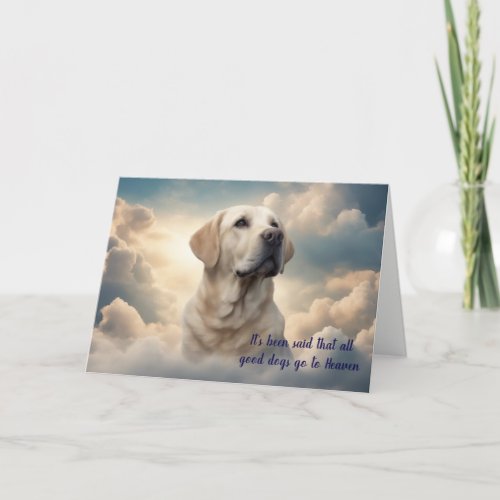 Loss of Yellow Labrador Retriever Heaven Sympathy Holiday Card