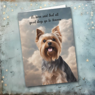 Loss of Yorkshire Terrier Dog Heaven Sympathy Holiday Card