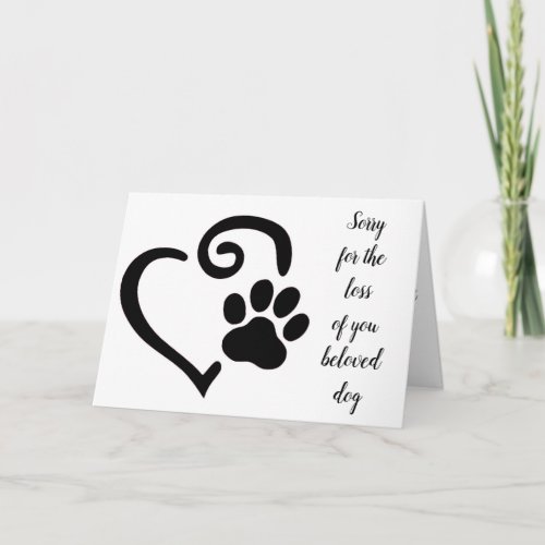 LOSS OF YOUR DOG MEMORIES TO CHERISH CARD