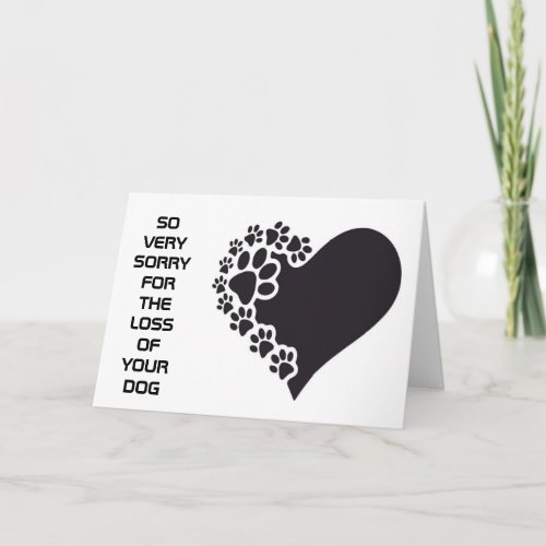 LOSS OF YOUR DOG SYMPATHY AND HEALING CARD