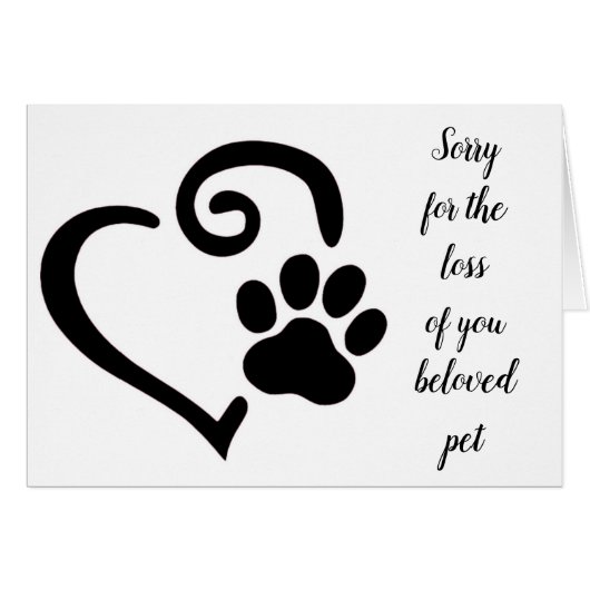 **LOSS OF YOUR PET** MEMORIES TO CHERISH CARDS (Front Horizontal)