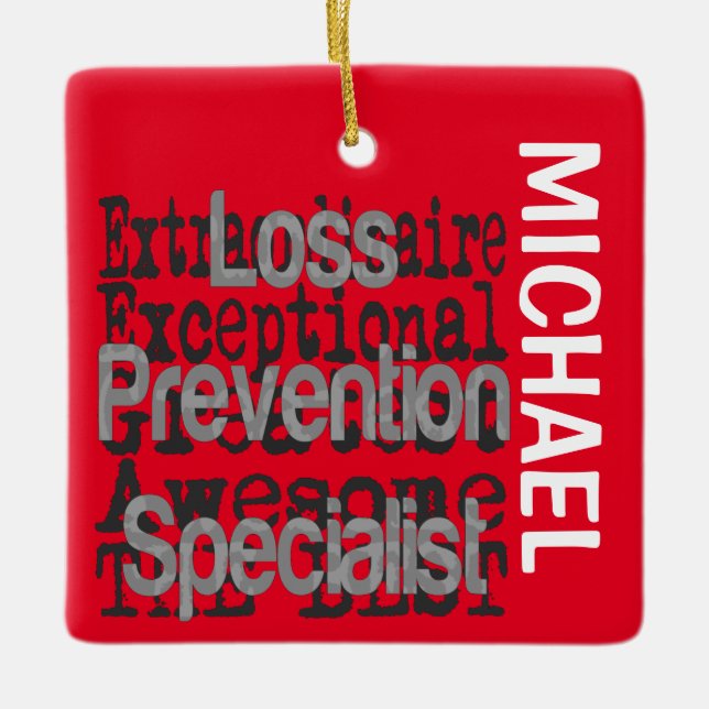 Loss Prevention Specialist Extraordinaire CUSTOM Ceramic Ornament (Front)