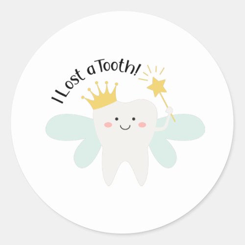 Lost A tooth Classic Round Sticker