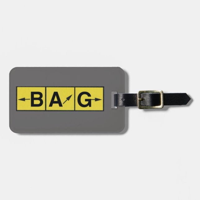LOST Airport Directions, Airplane Pilot Aviator Luggage Tag (Front Horizontal)