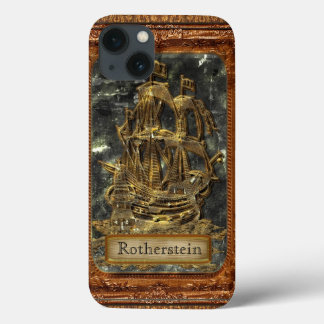 Lost Anchor Cool Old Ship Monogram iPhone 13 Case