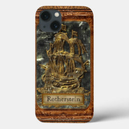 Lost Anchor Cool Old Ship Monogram X iPhone 13 Case