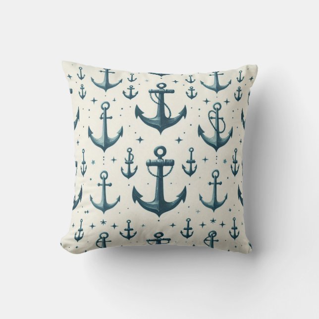 Lost Anchors Throw Pillow (Front)