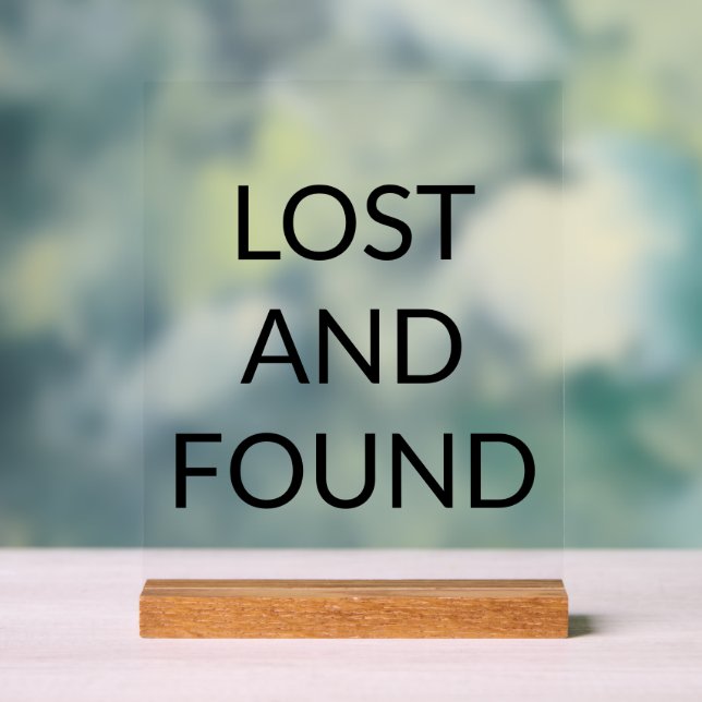 Lost And Found Area Acrylic Sign (Neutral)
