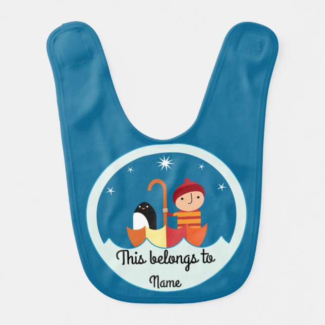 Lost And Found Inspired Kids Clothes Label Baby Bib (Front)