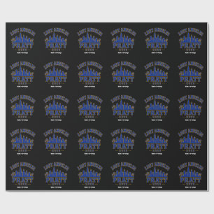Lost Angeles Pratt 2026 Skyline Varsity Retro Blue Wrapping Paper