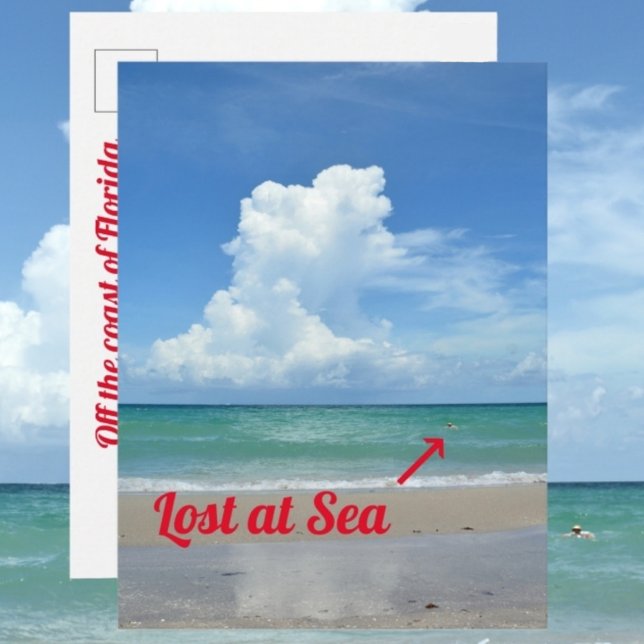 Lost at Sea Florida Beach Funny Photographic Postcard (Creator Uploaded)