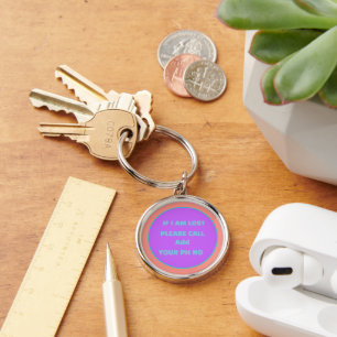 Lost Car Keys or Pet with Phone Number Keychain