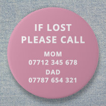Lost Child Emergency ID Contact Button