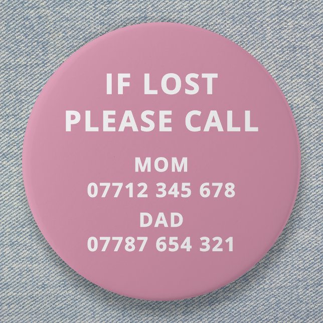 Lost Child Emergency ID Contact Button (Creator Uploaded)