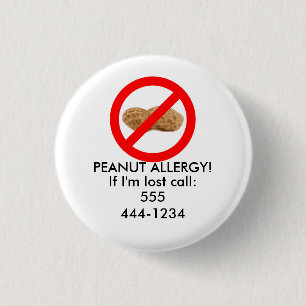 Lost Child ID with Peanut Allergy Button