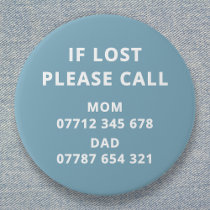 Lost Child Person Emergency ID Contact Button
