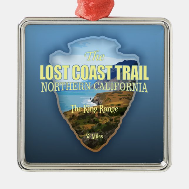 Lost Coast Trail (arrowhead) Metal Ornament (Front)