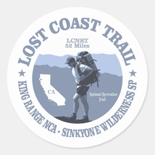 Lost Coast Trail rd Classic Round Sticker