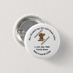 Lost Cowboy Boot and Hat Family Home Address Button