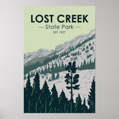 Lost Creek State Park Montana Vintage Poster