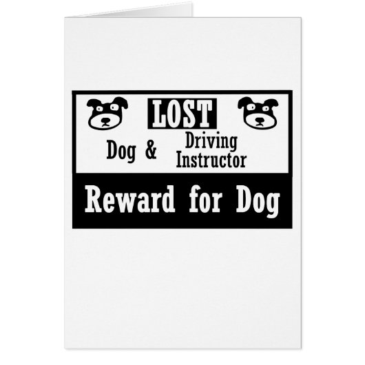 Lost Dog Driving Instructor Cards (Front)