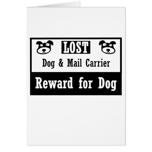 Lost Dog Mail Carrier Cards (Front)