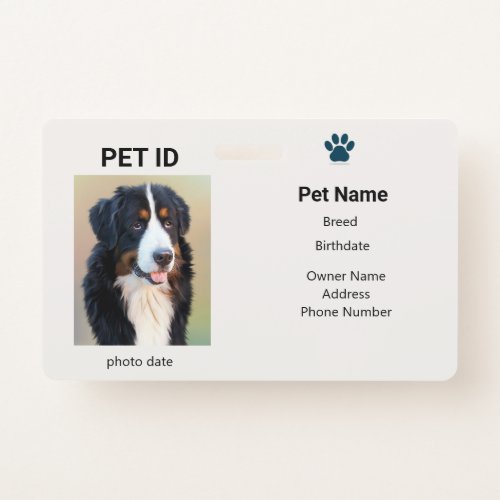 Lost Dog  Pet ID Tag Information Badge