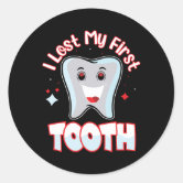 First Tooth Stickers, Scrapbooking or Party decor Sticker