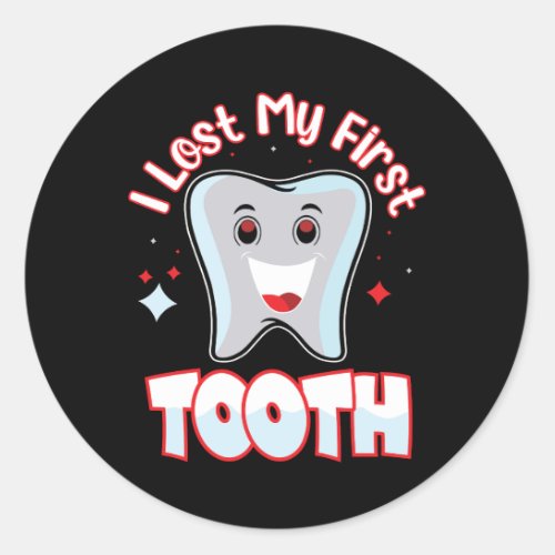 Lost First Tooth Cute Congratulation Classic Round Sticker