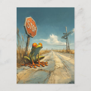 Lost Frog at Crossroads Postcard