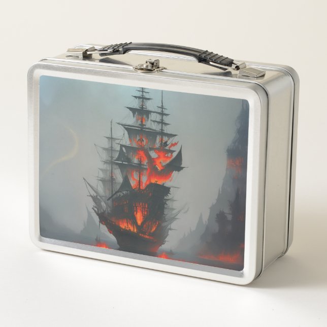Lost Ghost Pirate Ship Metal Lunch Box (Front)