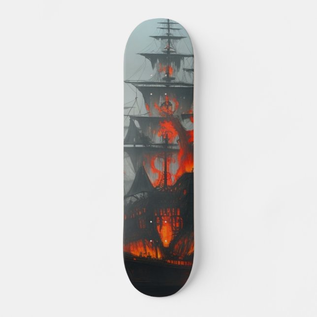 Lost Ghost Pirate Ship Skateboard (Front)