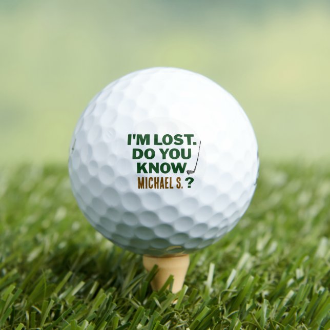 Lost Golf Humor Quote With Name Text Design Balls (Insitu Tee)