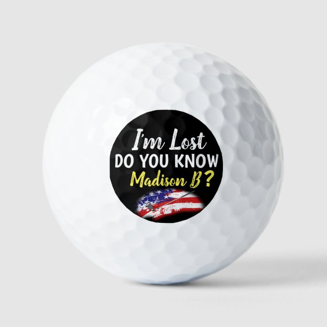 Lost Golfer USA Funny Golf Balls (Front)