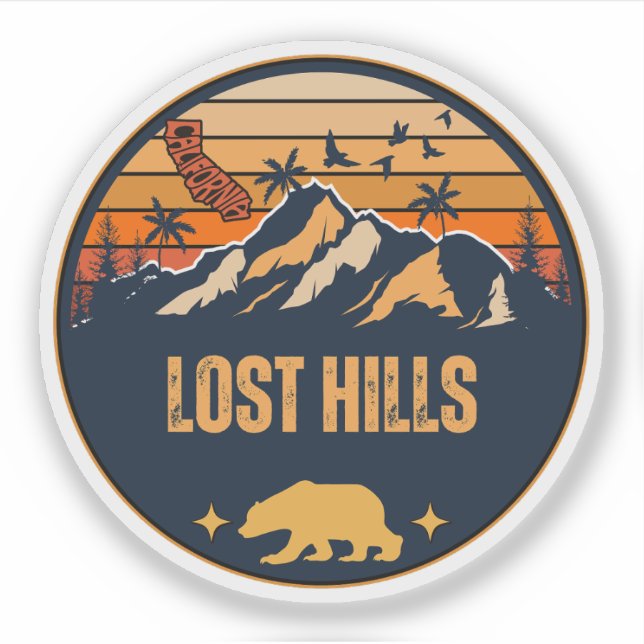 Lost Hills, California Sticker (Front)