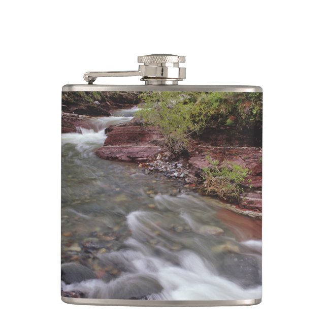 Lost Horse Creek in Waterton Lakes National Park Flask (Front)