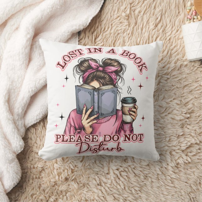 Lost In a Book....  Throw Pillow (Blanket)