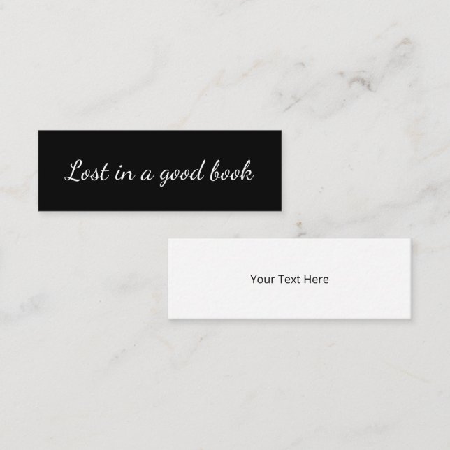 Lost in a Good Book Personalized Mini Bookmark Set Business Card (Front/Back)