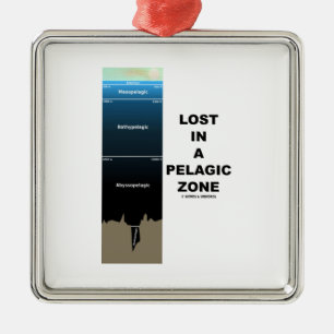 Lost In A Pelagic Zone (Oceanography Humor) Metal Ornament